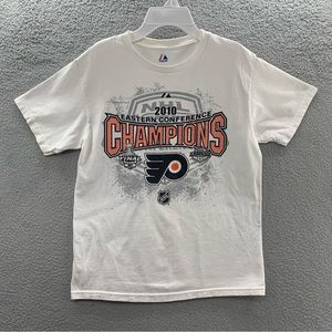 Philadelphia Flyers NHL Hockey Vintage Graphic T-shirt Champions Final 2010 L